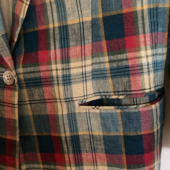 Karen Kane Linen Vintage Jacket, one button closure , functional pockets, 10 - Picture 3 of 8